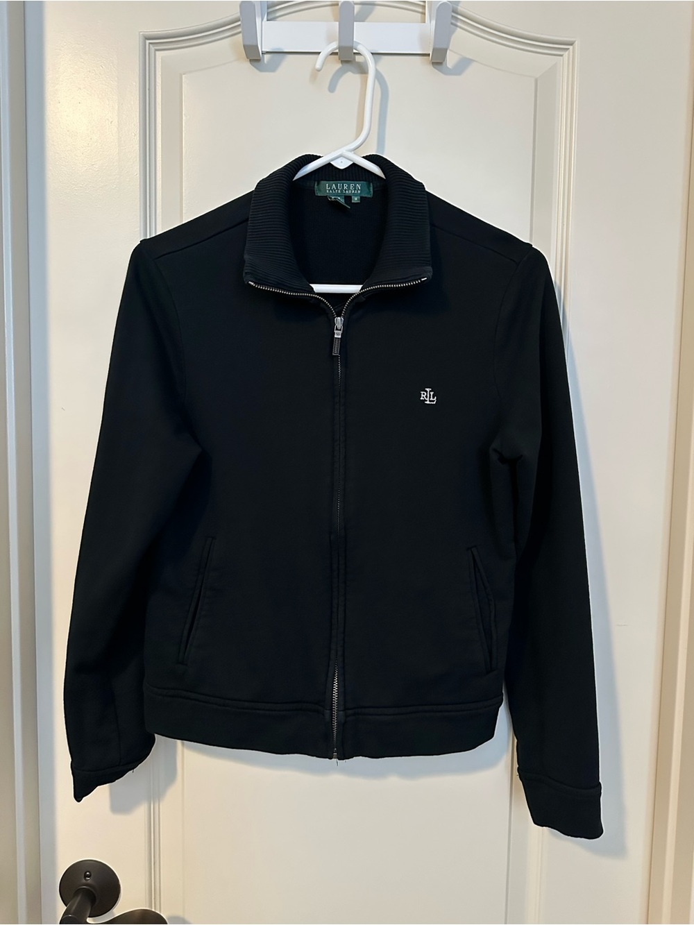 Lauren Ralph Lauren Women’s Black Cotton Zip Up Jacket Size Medium